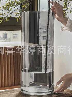 特大号落地花瓶406050厘米养南天竹的专用花瓶插花瓶超大号玻璃瓶