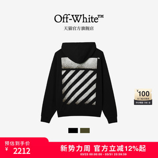 饰连帽衫 OFF 连帽卫衣休闲潮流斜纹装 新款 上衣 WHITE™情侣装