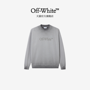 OFF-WHITE™男装新款磨白做旧圆领卫衣套头衫