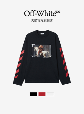 OFF-WHITE™情侣装新款圆领长袖T恤个性新年款油画图案装饰上衣