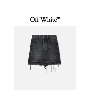 WHITE ABLOH™女装 VIRGIL 牛仔半身裙毛边短裙180000 OFF