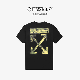 上衣男女同款 off T恤涂鸦logo印花纯棉宽松短袖 圆领短袖 white新款