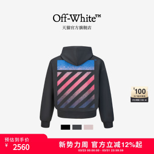 连帽拉链卫衣潮流活力斜纹图案装 新款 饰外搭 WHITE™情侣装 OFF
