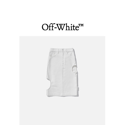 OFF-WHITE™女装镂空挖剪牛仔半身裙011201XI