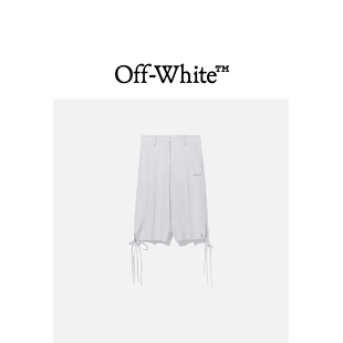 VIRGIL ABLOH™女装 OFF 系带直筒中裤 短裤 WHITE