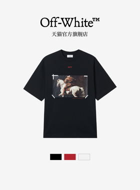 OFF-WHITE™情侣装新款圆领短袖T恤个性新年款油画图案装饰半袖