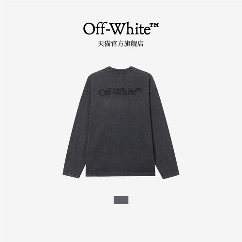OFF-WHITE™磨白做旧长袖T恤