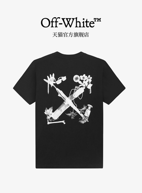 off-white新款圆领短袖T恤个性花卉印花纯棉宽松短袖上衣男女同款