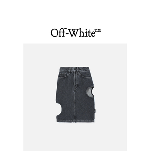 WHITE ABLOH™女装 VIRGIL 镂空挖剪牛仔半身裙011107XI OFF