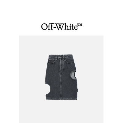 OFF-WHITE c/o VIRGIL ABLOH™女装镂空挖剪牛仔半身裙011107XI