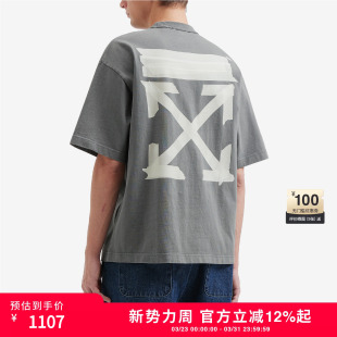 双箭头装 新款 饰短袖 T恤潮流个性 OFF 休闲圆领半袖 WHITE™情侣装