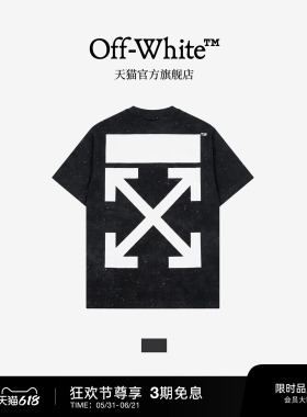 OFF-WHITE™情侣装新款泼墨效果水洗短袖T恤潮酷帅气宽松半袖