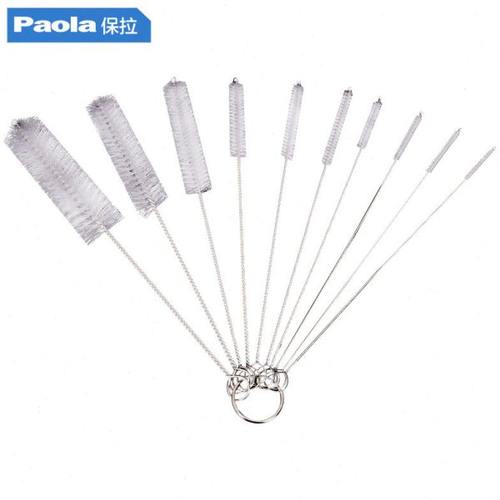保拉10件套白色试管刷洗瓶刷硬毛清洗内孔刷子实验室管道刷9168