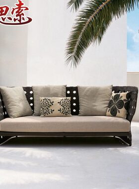 户外沙发休闲藤编家具室外庭院藤艺沙发单人双人现代酒店别墅组合