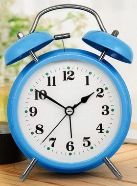 小台表闹钟学生静音卧室床头简约多功能的男生蓝色创意实用儿童红