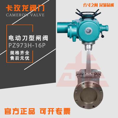 电动刀型闸阀PZ973X-10C铸钢16纸浆浆液污泥排渣耐磨DM卸灰插板阀