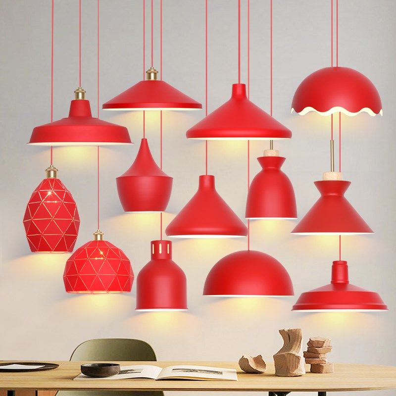 中国红色吊灯简j约现代火锅店吧台餐厅工业风创意饭店餐饮暖光灯,家装灯饰光源,酒店/宴会厅/餐饮吊灯,淘宝优惠券,粉丝福利购,淘宝优惠卷