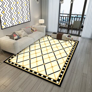 北欧风格地毯客厅茶几沙发地H可水洗卧室床边毯爬行