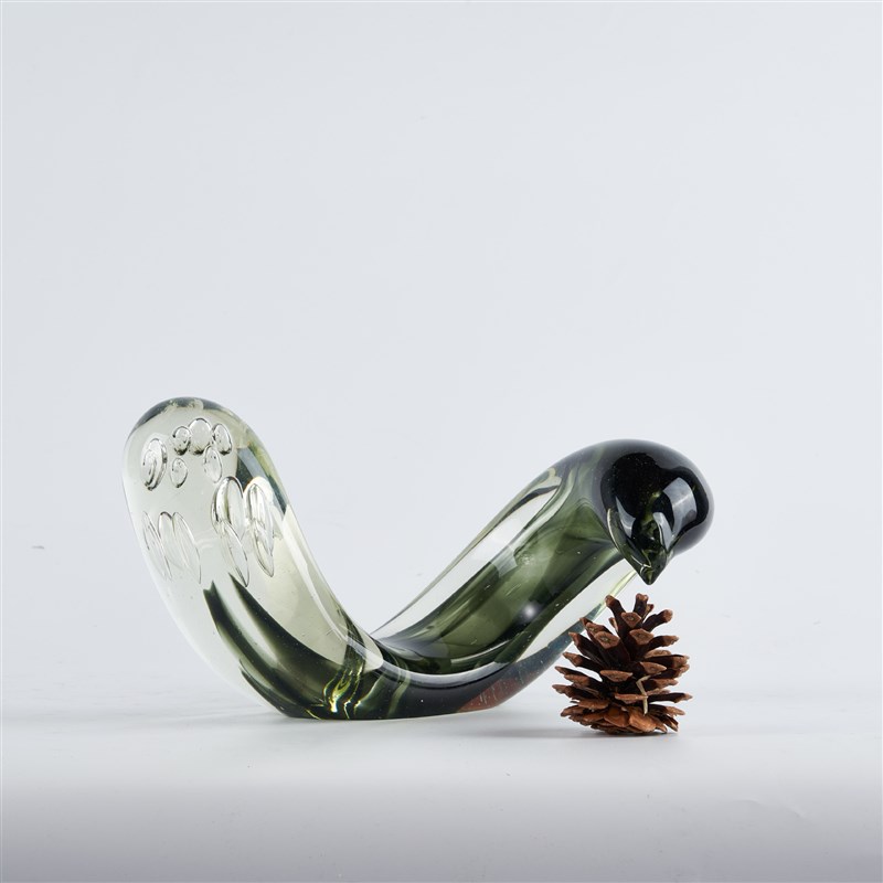 现代简约绿色玻璃高端创意客厅茶E几家用样板房轻奢摆件饰品