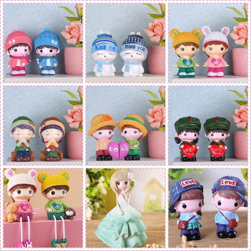 礼物陶瓷装饰品家居人物卡通小摆件陶瓷娃娃N小摆件男女白瓷一对