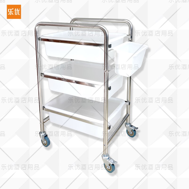 #L7饭店快餐烧烤KTV推车 收集车 不锈钢迷你 R小型收餐车收碗车撤