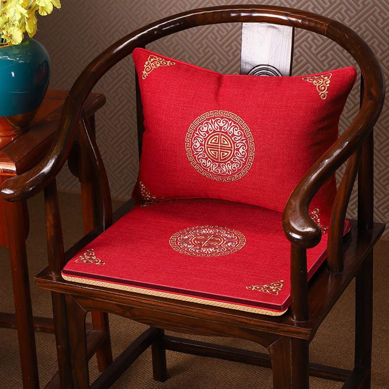 新古典中式红木椅子m坐垫茶椅垫座椅垫实木圈椅太师椅餐椅茶桌垫