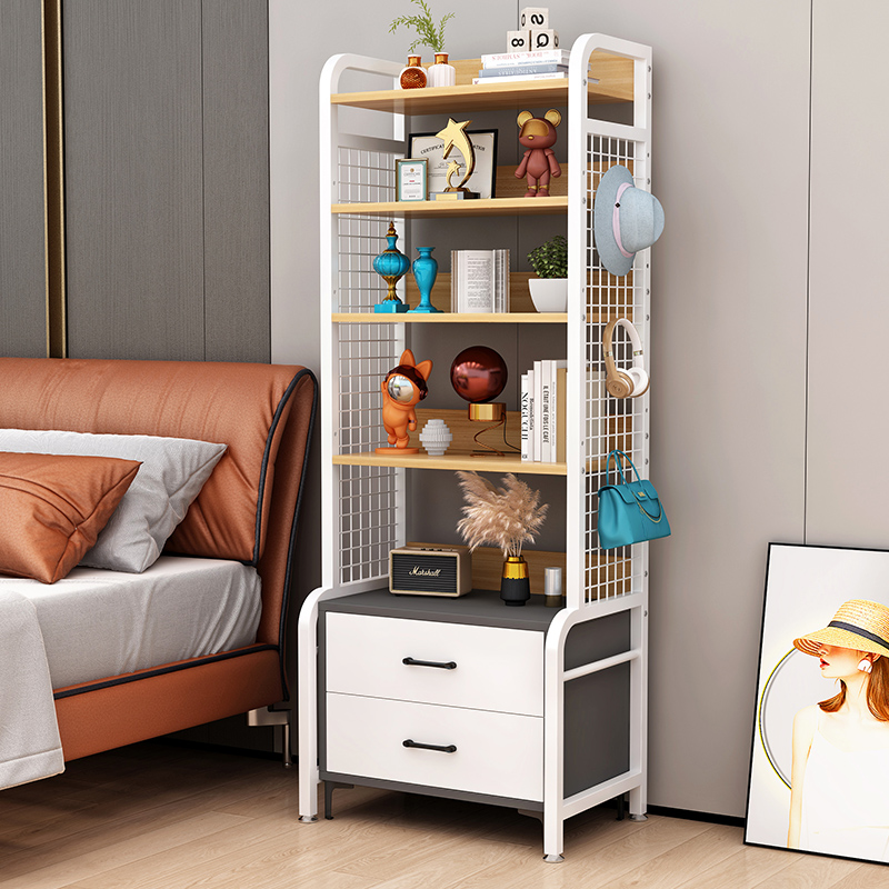 窄型家用卧室增高k放在床头柜上的置物架加高收纳书架小户型落地