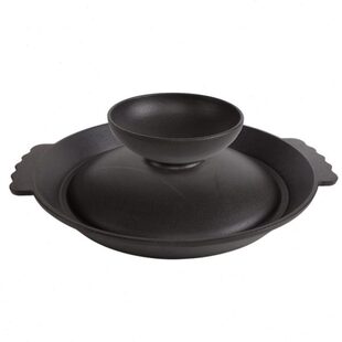 贵州活油烙锅罗锅铸铁烧烤盘三层火锅烧烤涮烤分体火锅涮烤组合锅