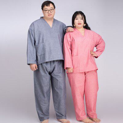 300斤男女款长袖浴服汗蒸服全棉桑拿服特大码足疗按摩家居服睡衣