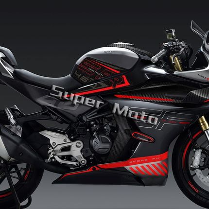 适用春风b450S磨砂油箱贴改装保护贴花版画车身侧边防滑贴