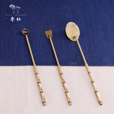 李杜复古色铜三件套香勺香铲灰押灰压香道工具香灰打拓香篆用具