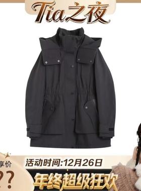 GATA伽搭【瑞德高校】 百搭拉链中长款外套GT1226L35