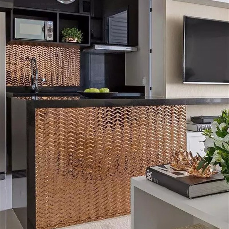 金属古铜不锈钢镜面m马赛克瓷砖玄关背景墙酒店别墅吧台卫生间墙