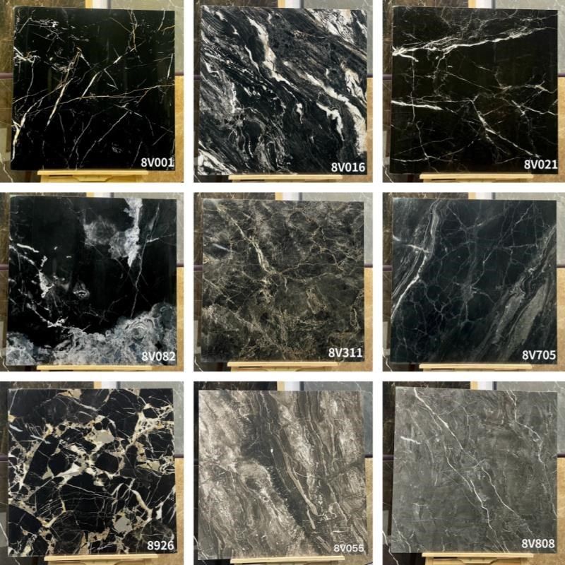 深黑色通体大理石瓷砖m酒店KTV房间全抛釉地砖800*800客厅背景墙