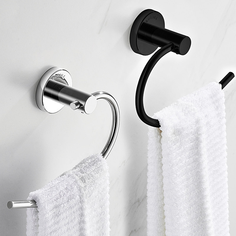 毛巾环免打孔304不锈s钢浴室毛巾挂环北欧轻奢卫生间高端擦手巾圈