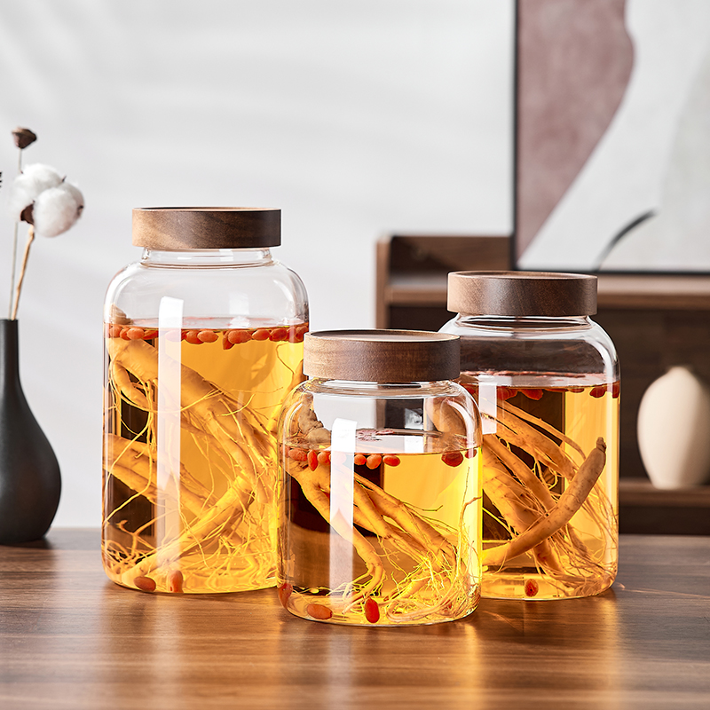 人参泡酒b玻璃瓶专用酒瓶广口密封罐高硼硅青梅酿酒罐容器空瓶罐