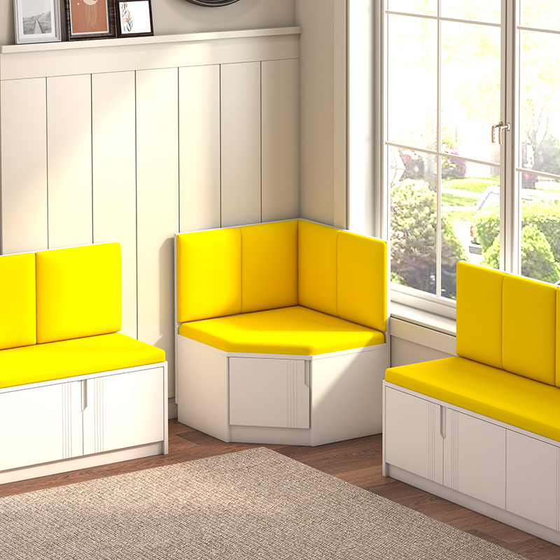 实木转角卡座家用靠墙收纳柜小户A型饭厅定制软包靠背拐角沙发L型