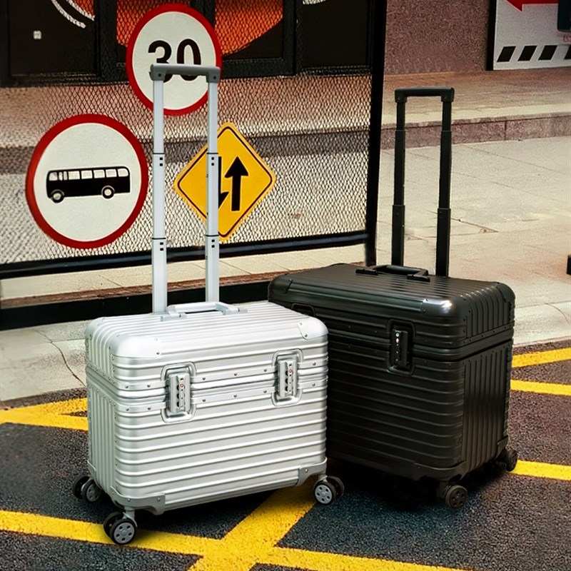 全铝镁合金摄影拉杆箱上翻盖18寸可E登机长箱男生女器材收纳行李