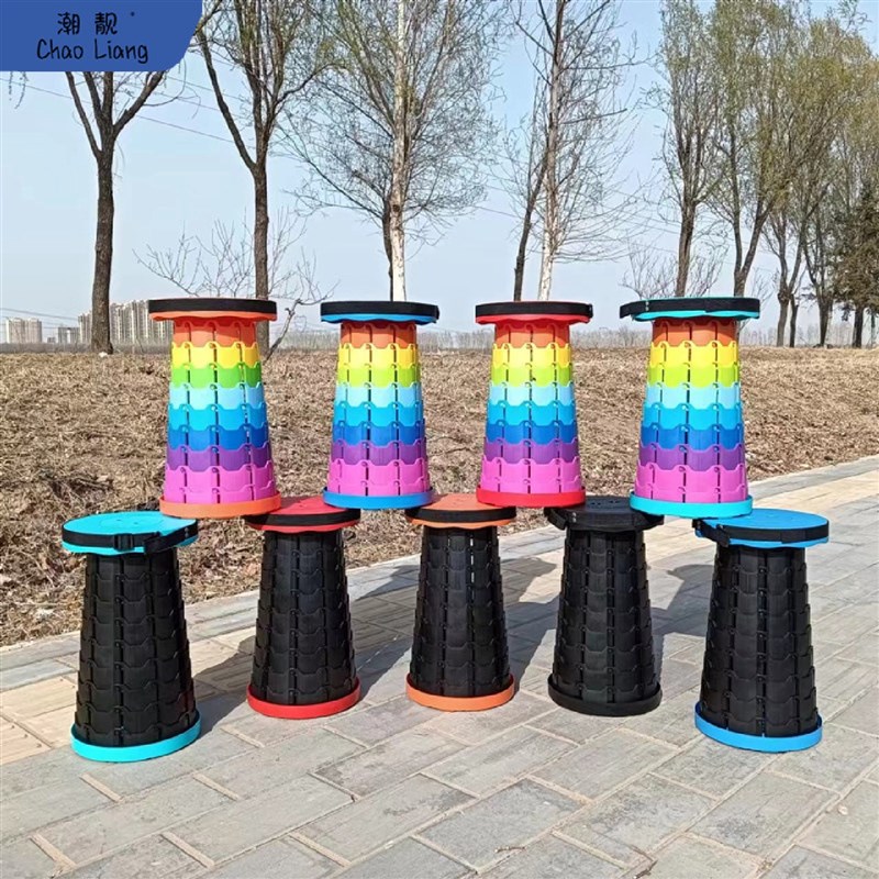 网红折叠凳e户外便携旅行可调节伸缩凳子收缩座椅火车钓鱼排队包