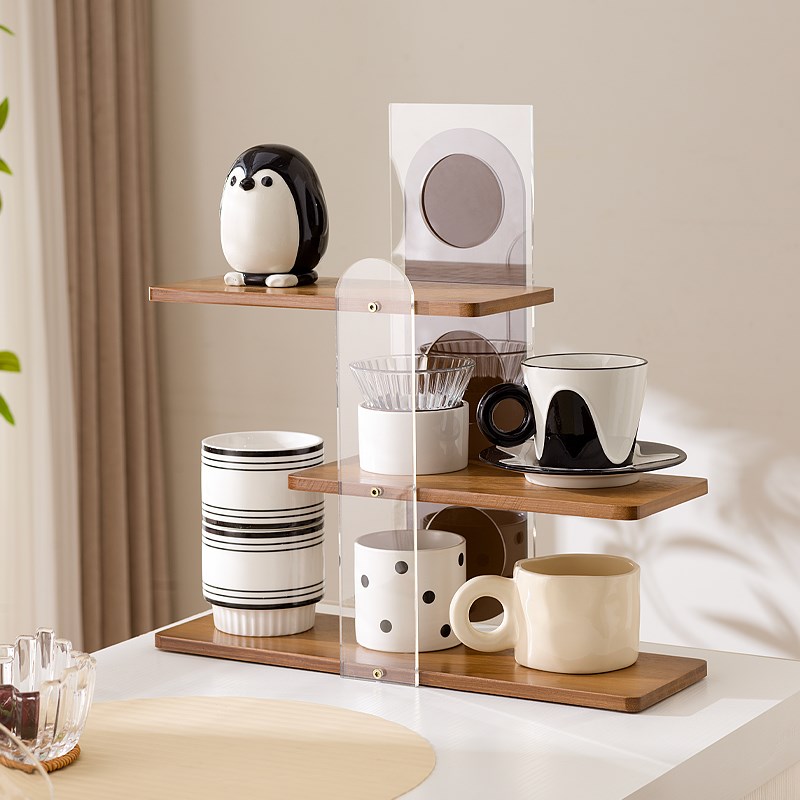 杯架杯子收纳置物架家用高档桌面茶杯架子茶具收纳U架餐边柜水杯