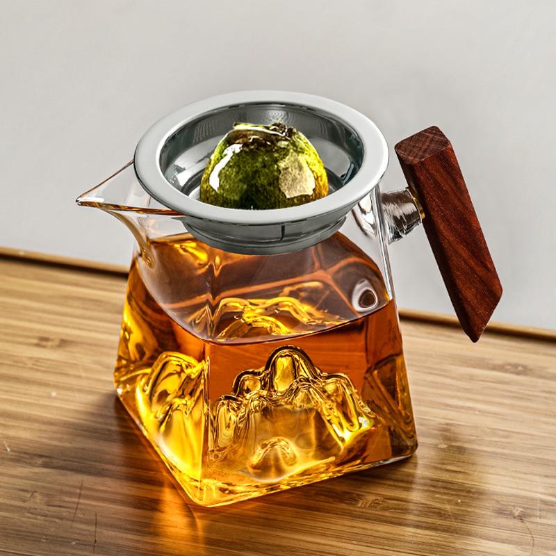 L小青柑泡茶壶玻璃冲泡器观山公道杯带茶漏懒人泡茶杯茶具茶T