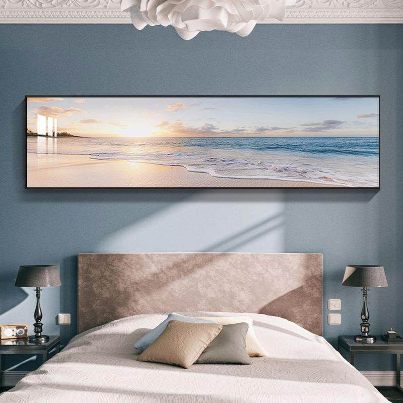 现代简约卧室装饰画主卧温馨床头挂画大气海景横幅壁画抽象客厅画,鲜花速递/花卉仿真/绿植园艺,割草机/草坪机,淘宝优惠券,粉丝福利购,淘宝优惠卷