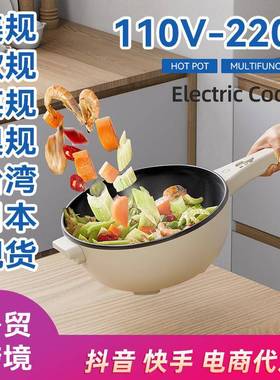 110V-220V4L升机械款外贸家用多功能Z蒸煮煎炖焖电炒菜锅