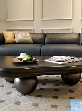 圆墩墩黑色云朵茶几小户型法式轻奢边几现代轻奢简约网红异性桌子