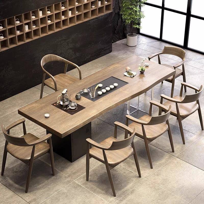 实木亚克力茶桌椅组合带柜子茶盘茶台一体办公室客厅泡茶多功能