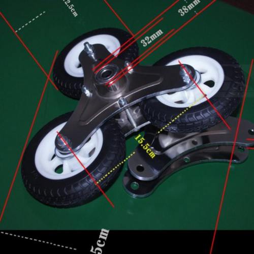 爬楼梯六轮轮组加厚金属三轮三角架购物小拉车轮专业静音橡胶滑轮