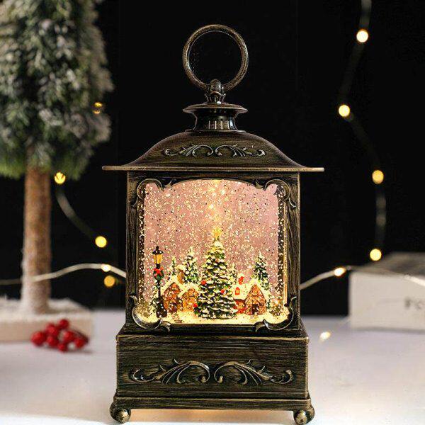 礼物盒圣诞水晶音乐儿童八音球节灯送摆件生日雪花老人飘雪树雪人