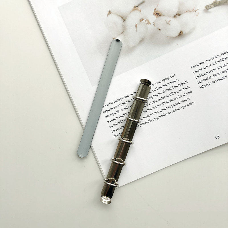 M5插板夹银色金属活页环手账本简单改造背板简便A8五孔本子DIY配