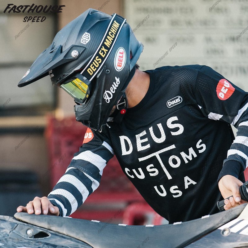 DEUS复古骑行摩托车赛车服长袖速干衣骑行服机车大码夏季透气定制