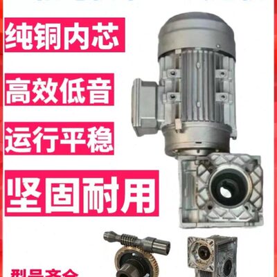 RV双级减速机涡轮蜗杆齿轮箱马达电机变速电机一体nmrv30-50-伺服